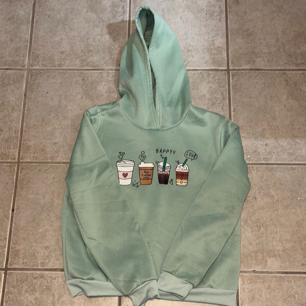 Mint Green Graphic Hoodie